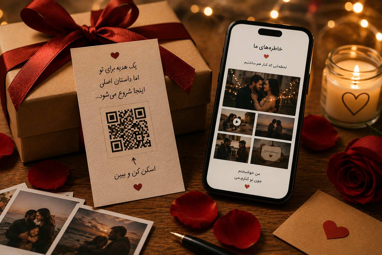 جعبه کادو با QR Code برای هدیه دیجیتال